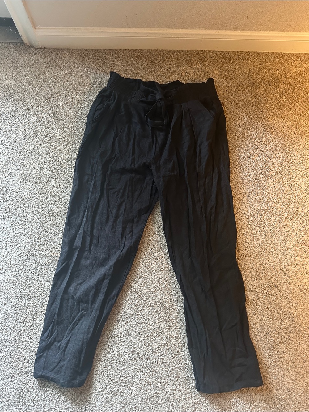Ambiance Black Drawstring Jogger Pants